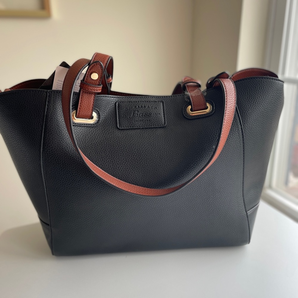 NWT GH Bass & Co. Faux Leather 3-in-1 Tote Set